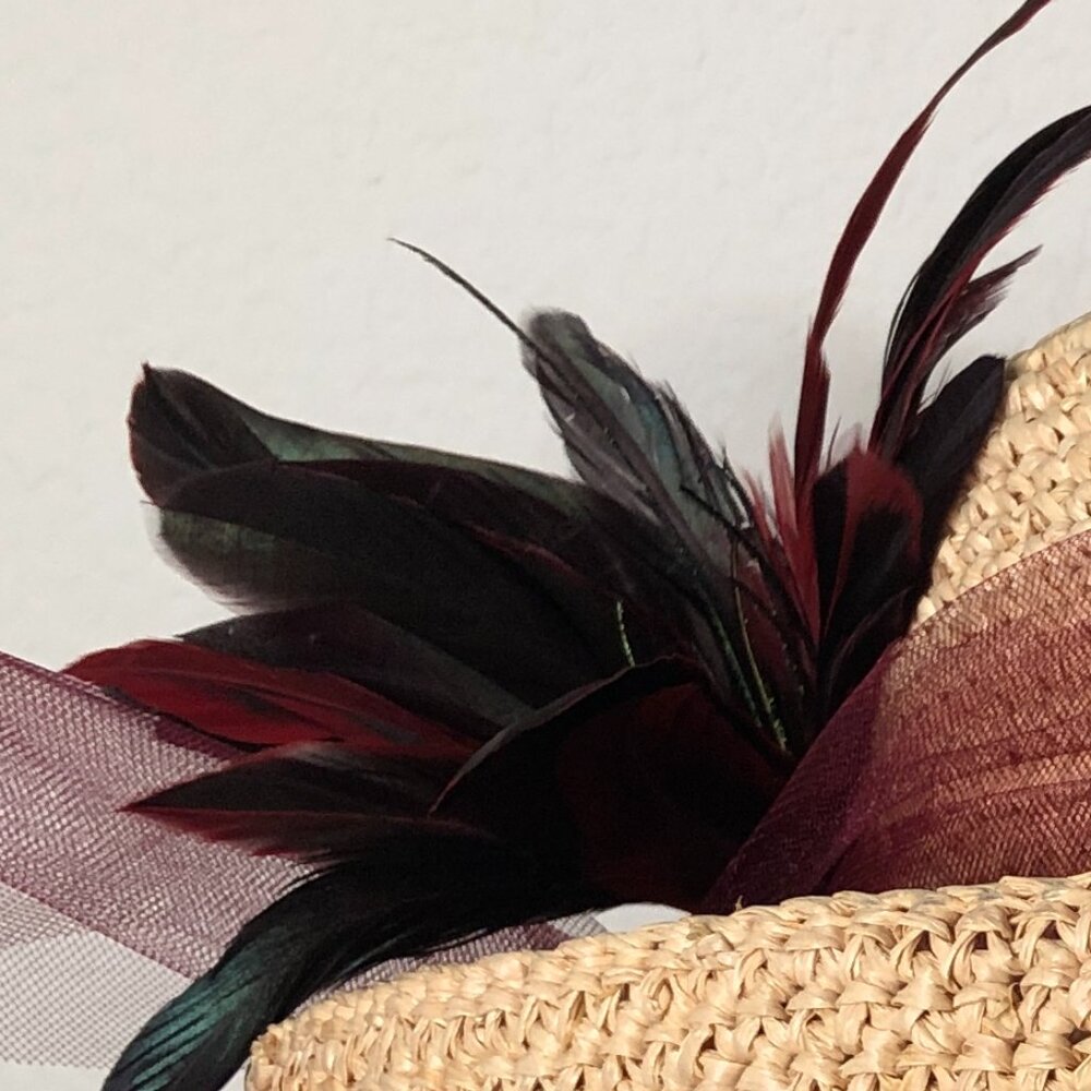 Gorgeous "San Diego Hat Company" Kettle Brim Hat with Tulle and Feather Accent! - Picture 7 of 7